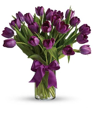 Passionate Purple Tulips vase