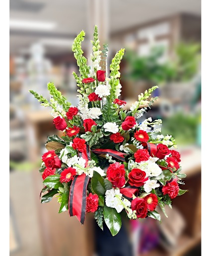 Flowerland University of Georgia urn funeral flowers