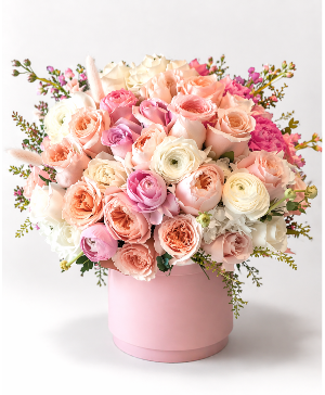  Pastel blush bouquet in box 