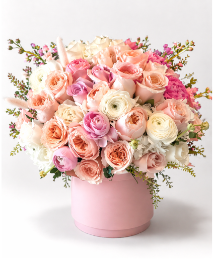  Pastel blush bouquet in box 