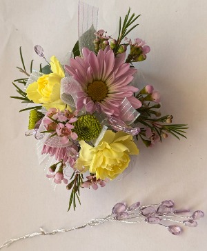 Pastel Corsage With Crystal Beads  corsage 