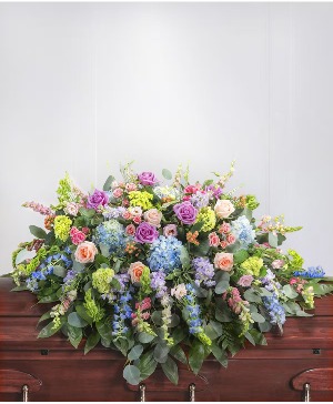Pastel Garden Farewell  Casket Spray