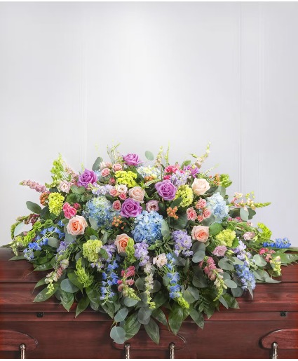 Pastel Garden Farewell  Casket Spray