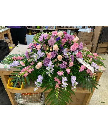 Pastel Memories Casket Spray  Casket Spray  in Glen Burnie, MD | FORGET ME NOT FLOWERS AND GIFTS