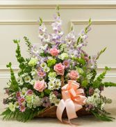 Pastel Mixed Flower Fireside Basket 