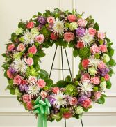 Pastel Mixed Flower Wreath 