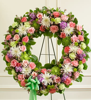Pastel Mixed Flower Wreath 