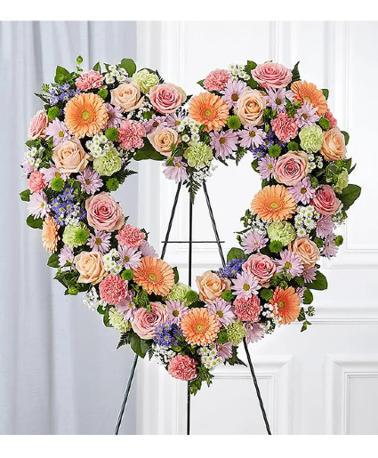 Pastel Open Heart Wreath 