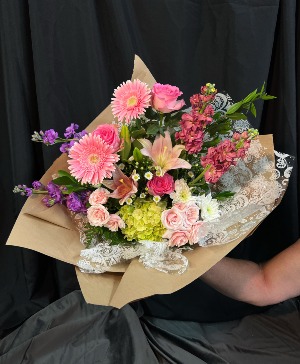 Pastel Petals Wrapped Flower Bouquet 