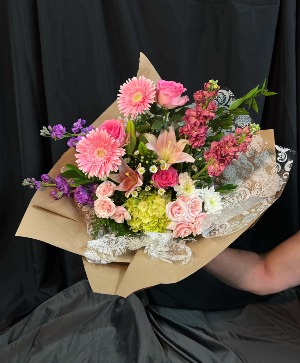 Pastel Petals Wrapped Flower Bouquet
