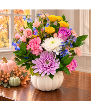 Pastel Pumpkin Pastel Floral Mix with a Touch of Fall