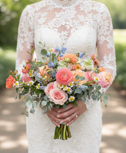 Pastel Spring Wedding Bouquet