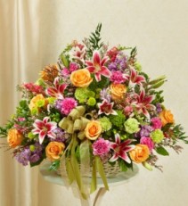 Pastel Sympathy Basket sympathy flowers