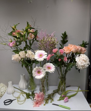Pastel Vibes - Designers Choice Wrapped  Bouquet To Be Put In Recipients Vase 