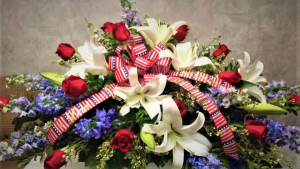 Patriotic Beauty spray casket spray