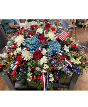 Patriotic casket spray Casket Spray
