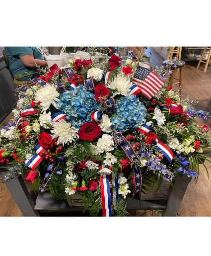 Patriotic casket spray Casket Spray