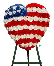 Patriotic Closed Heart  Standing Spray
