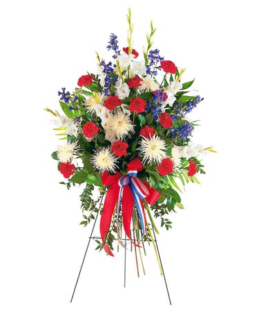Patriotic Easel Spray Sympathy Easel