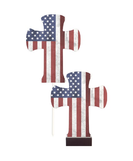 "Patriotic" Pedestal Cross 25515 