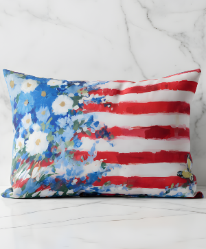 Patriotic Petals Throw Pillow (ON SALE) Powell Florist Gift