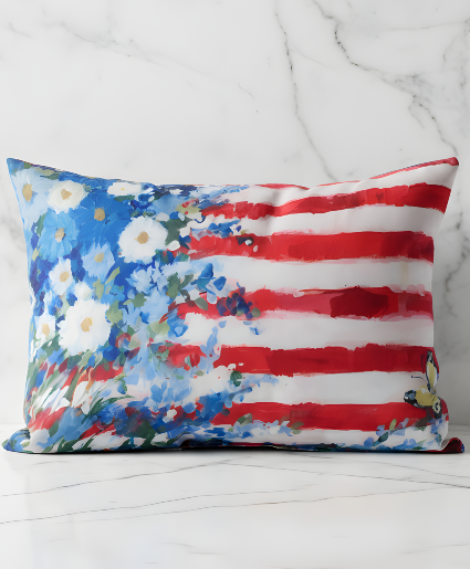 Patriotic Petals Throw Pillow (ON SALE) Powell Florist Gift