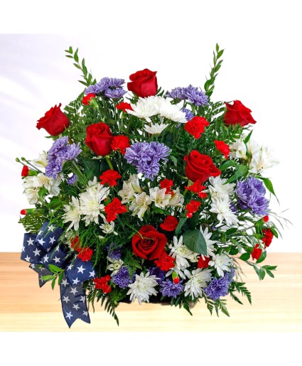 Patriotic: Red, White and Blue  Tray Arrangement– 