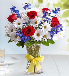 Patriotic Red White & Blue with Yellow Bow Tribute to Honor Our Military 