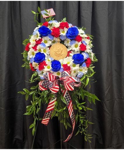 PATRIOTIC SALUTE 12" WREATH STANDING SPRAY 