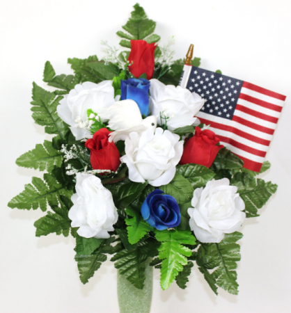 Patriotic Silk Flower Arrangment 
