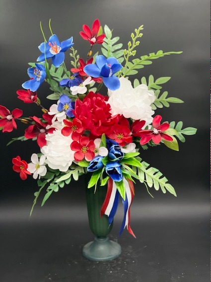 Patriotic Urn Silk Floral Designers Choice