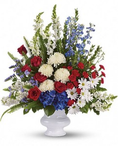 PATRIOTIC SYMPATHY URN SYMPATHY BASKET