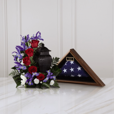 Patriotic Tribute Arragement Urn Tribute in Las Vegas, NV | Blooming Memory