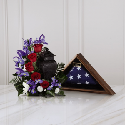 Patriotic Tribute Arragement Urn Tribute