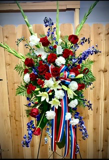 Patriotic Tribute Sympathy standing spray