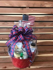 Patriotism Rewarded  Gourmet and Pamper Basket Combo 
