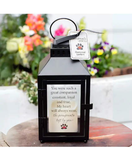 Pawprints Left By You Memorial Pet Loss Lantern  