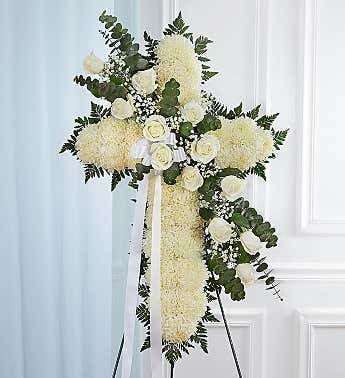 Peace and Prayers all white cross 