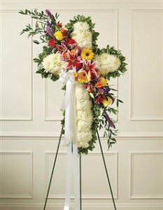 Peace and Prayers Standing Cross Funeral - Sympathy