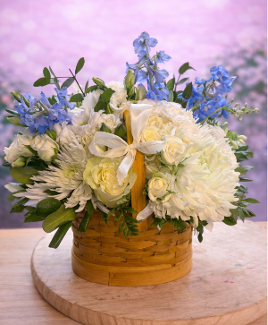 Peace Blue Remembrance Basket Arrangement 