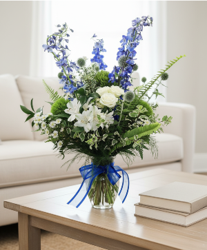Blue and White Love Vase Arrangement