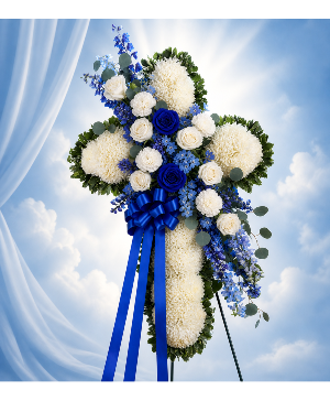 Peace in Blue Cross Call Us for Faster Service & Daily Specials: (915) 303-8500 Text Us to Order Anytime: (915) 505-3708 Your trusted source for Flowers & Delivery in El Paso TX
