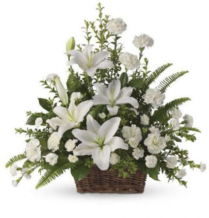 Peace Lilies Basket For Funeral 