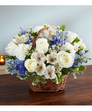 PEACE, PRAYERS AND BLESSINGS BLUE AND WHITE 