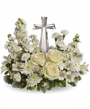 Peaceful Blessings All White Crystal Cross
