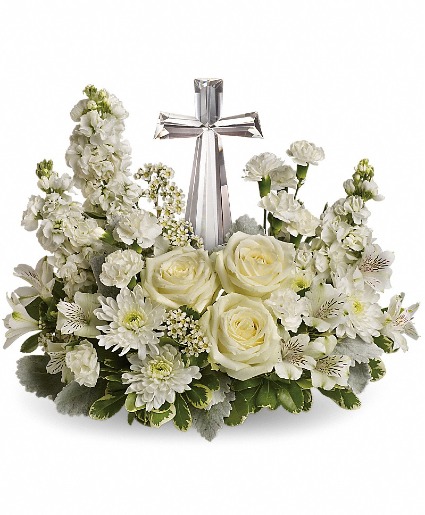 Peaceful Blessings All White Crystal Cross