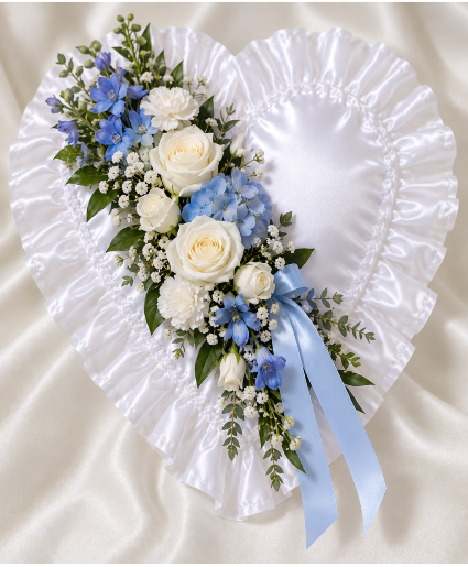 Peaceful Blue Remembrance Casket Heart 