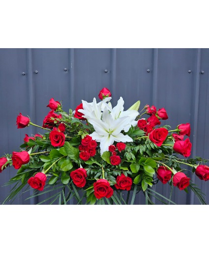 Peaceful Elegance Casket Spray Funeral Flowers