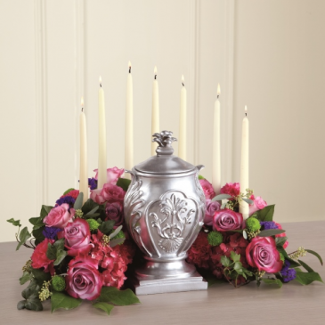 Peaceful Goodbye Cremation/Urn arrangement (URN NOT INCLUDED) in Hesperia, CA | FAIRY TALES FLOWERS & GIFTS