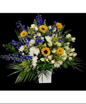 Peaceful Journey Blue, Yellow, White and Sunflower